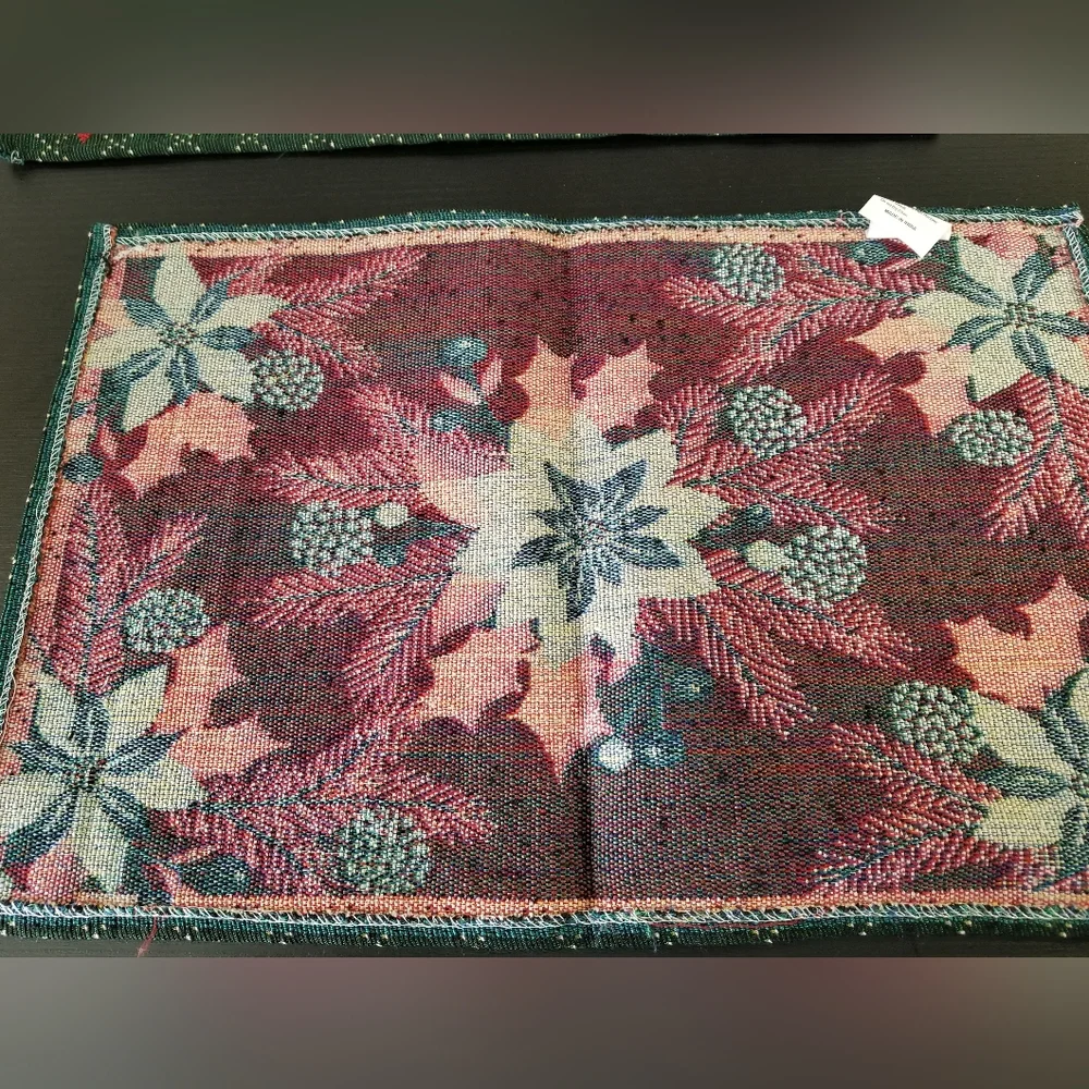 New Handcrafted Poinsetter Tablemats, set of 2